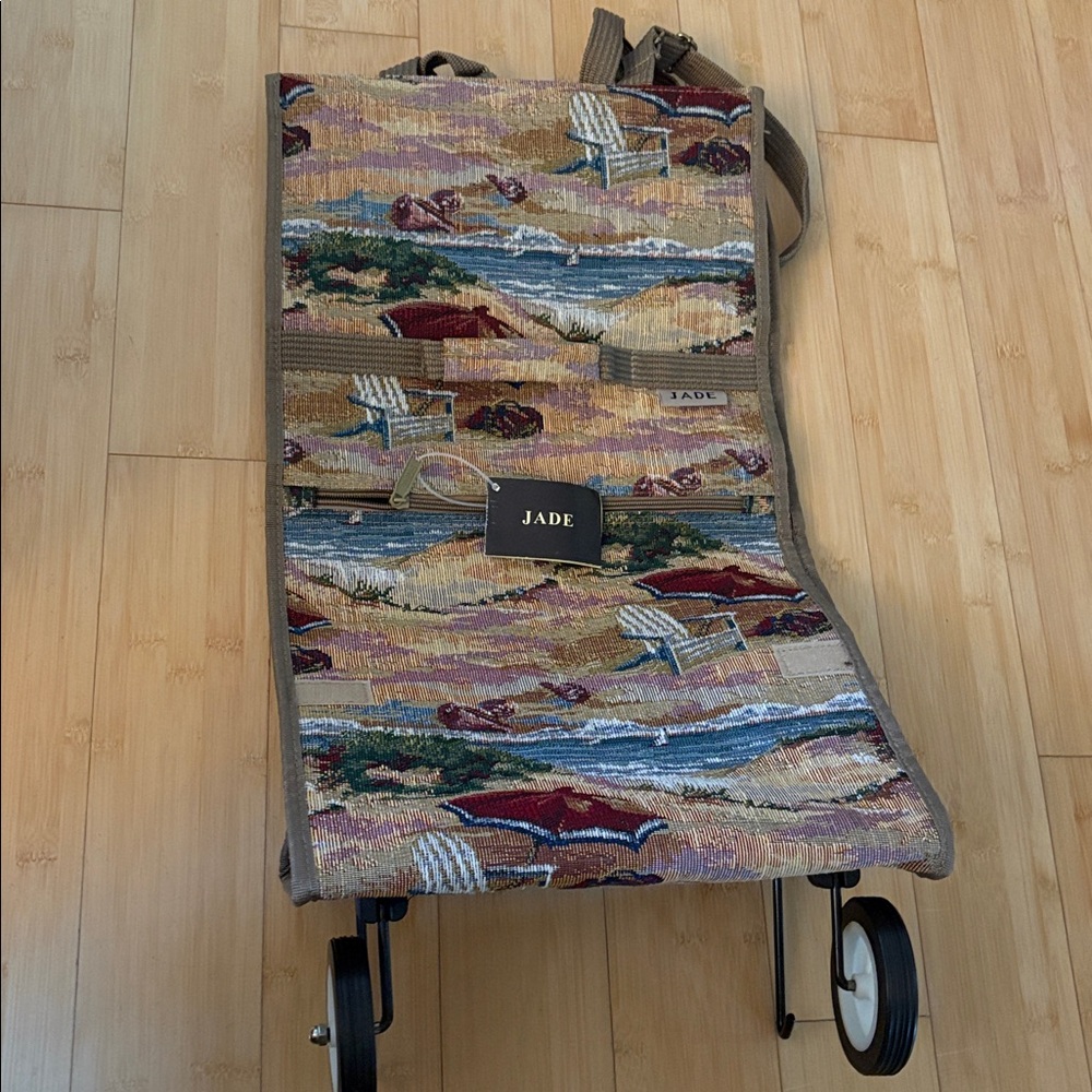 Jade Tapestry with Earthy Tones Travel/Shopping Bag with wheels NWT